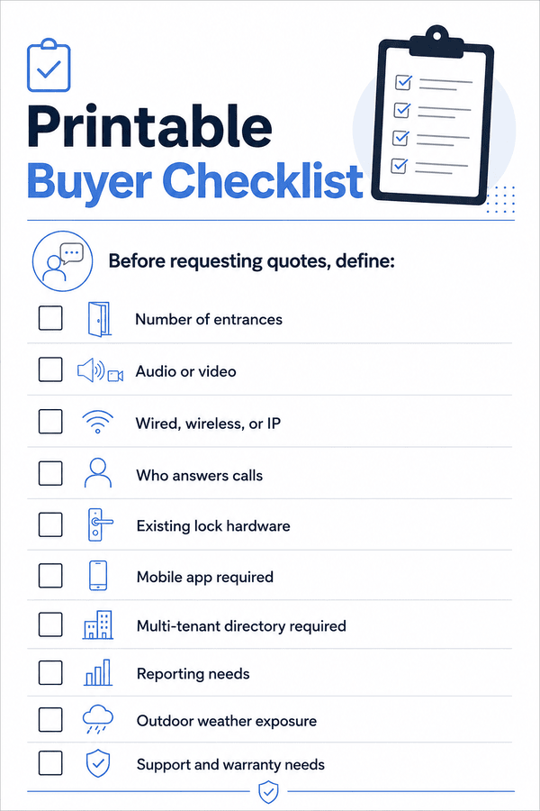 2 way intercom system buyer checklist