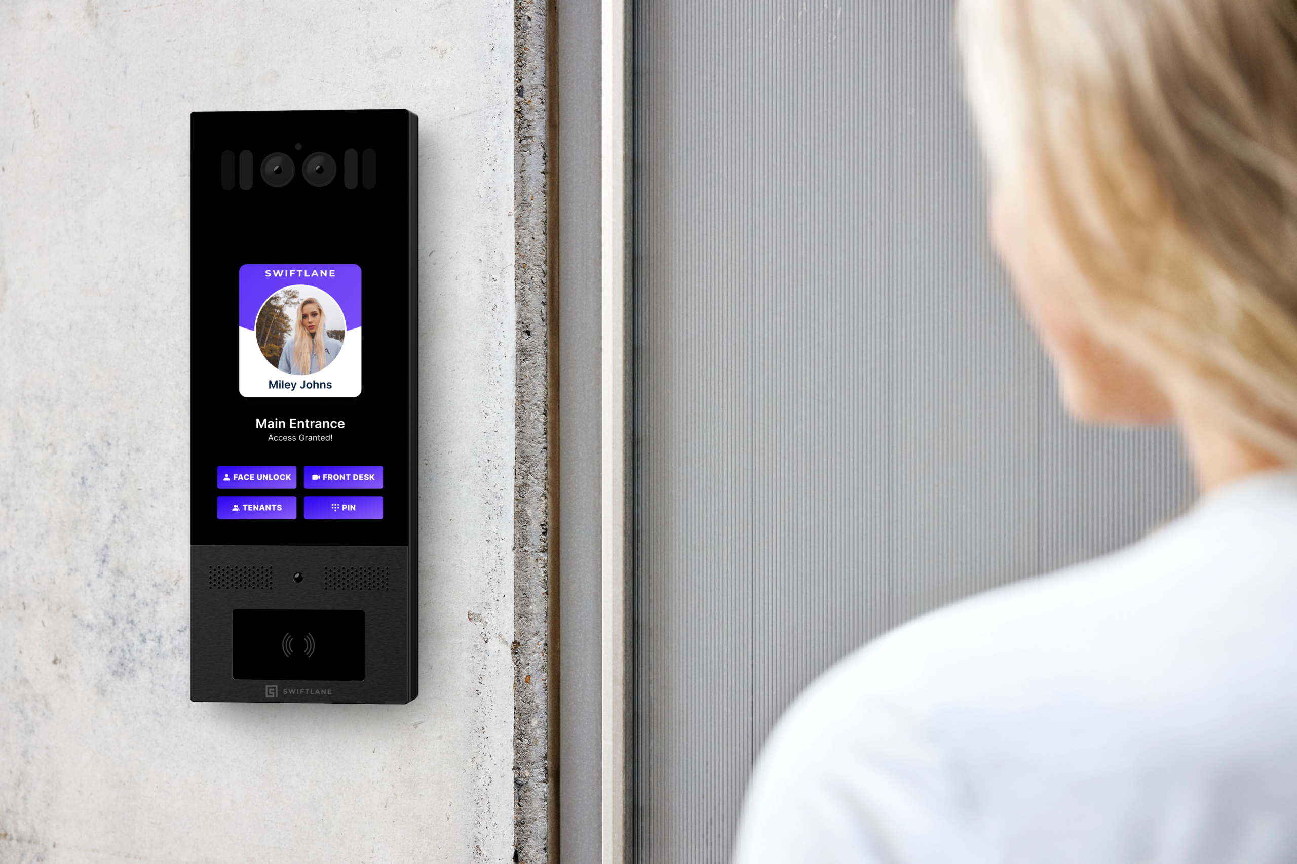 visitor using face recognition