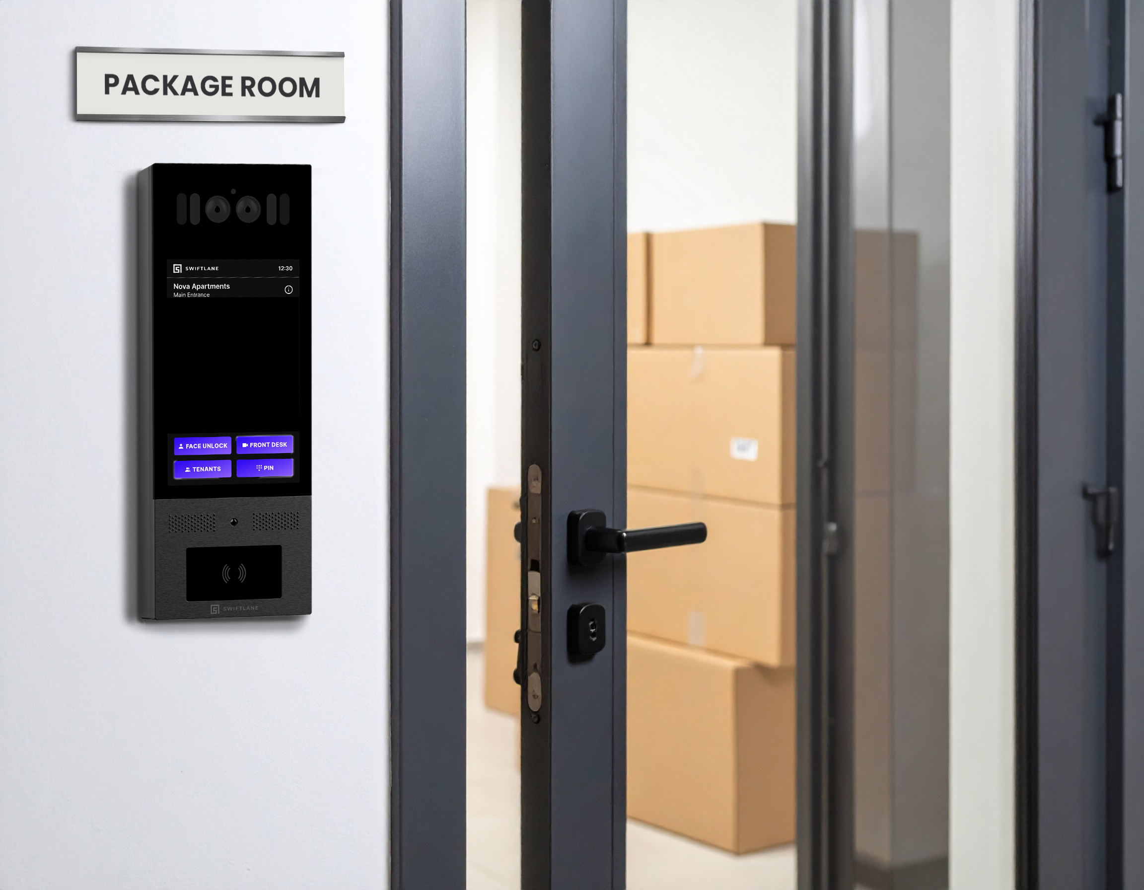 swiftlane intercom for package room