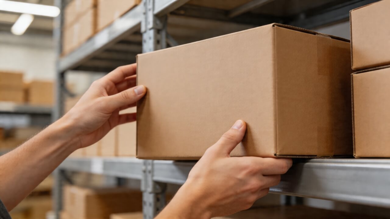box in a shelf