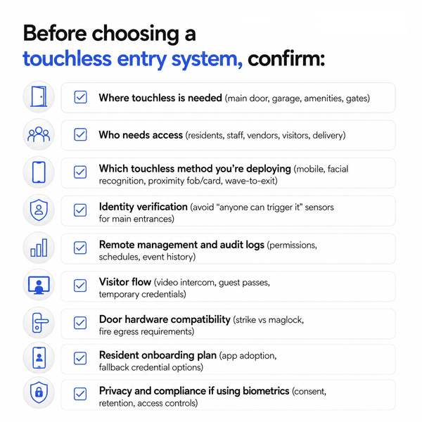 Touchless entry system checklist before choosing