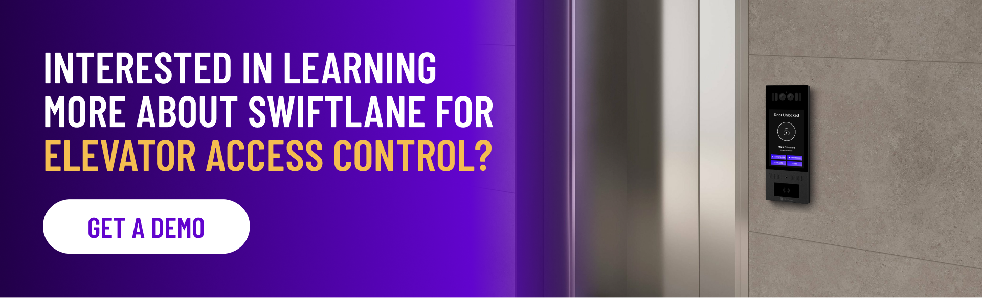 banner for elevator access control