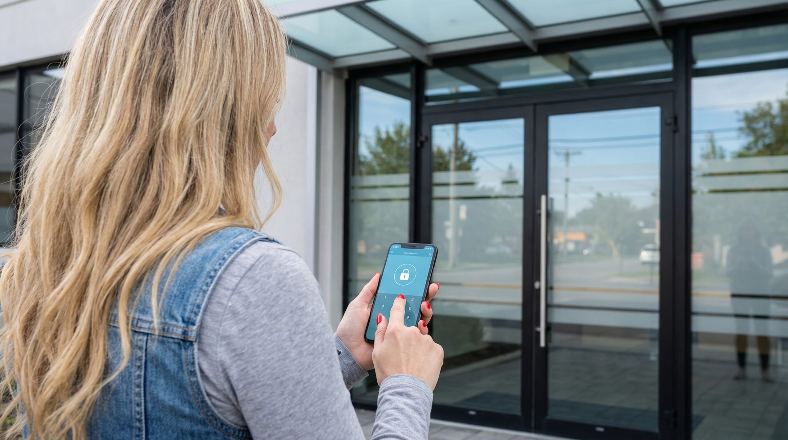 woman using mobile phone app