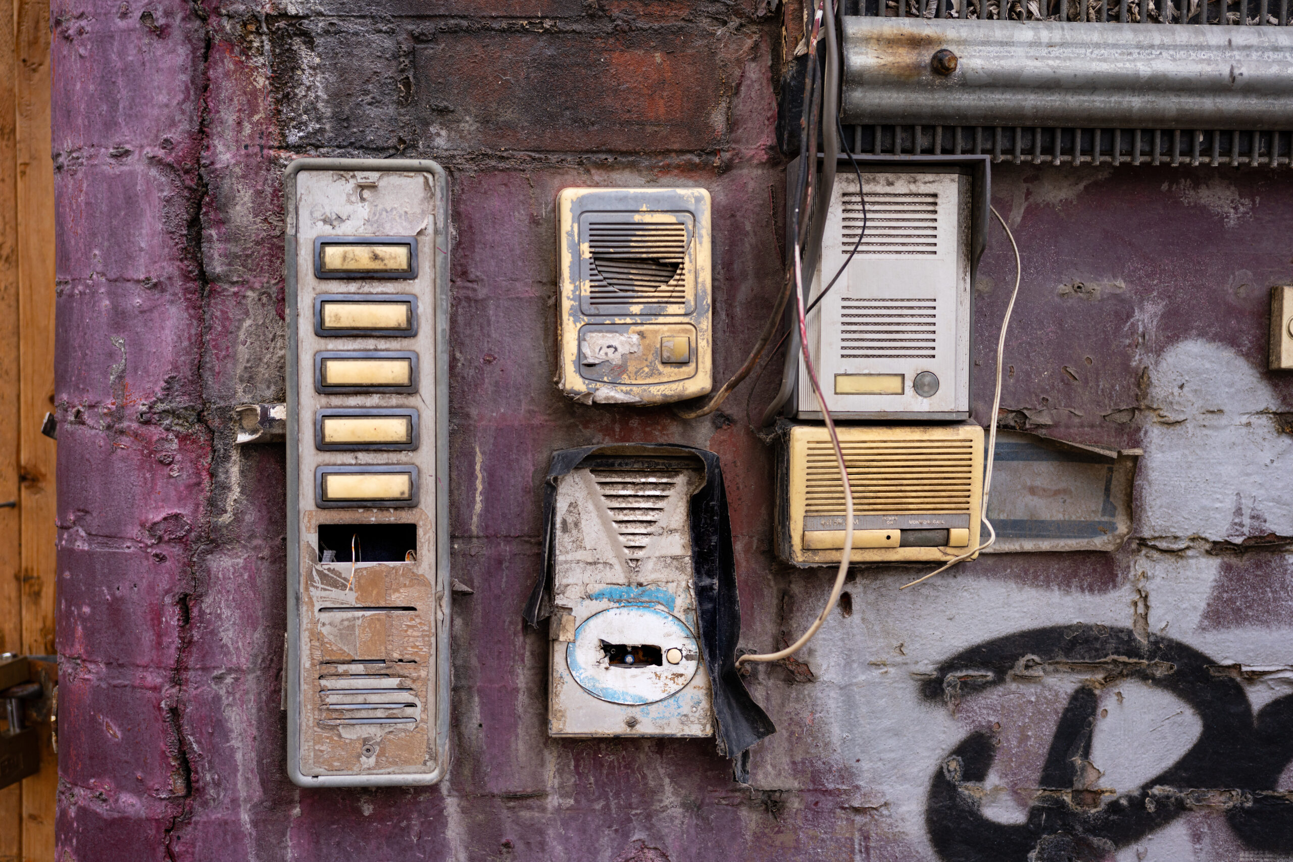 old and outdated traditional intercoms