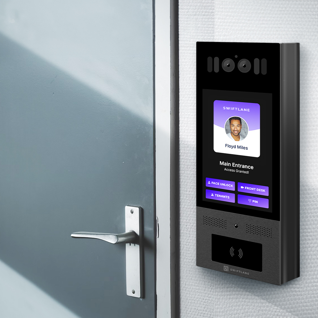 intercom system mounted on a concrete wall