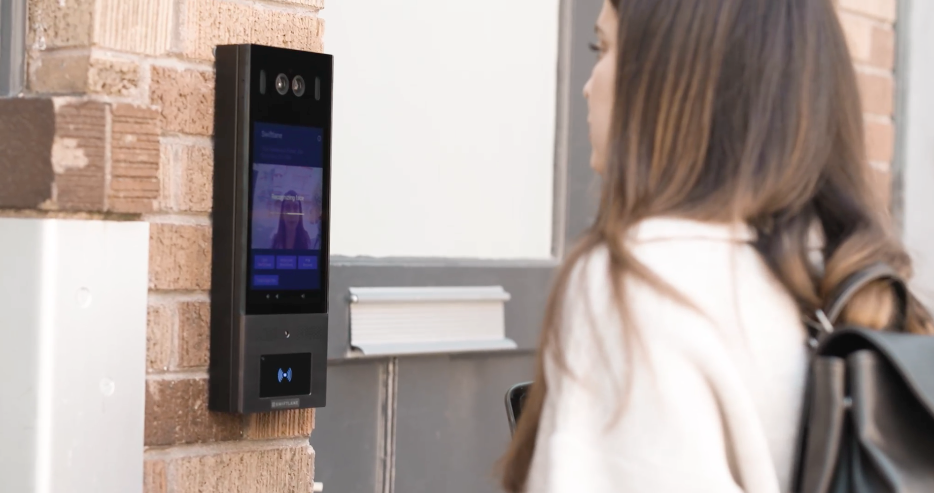 person using face recognition