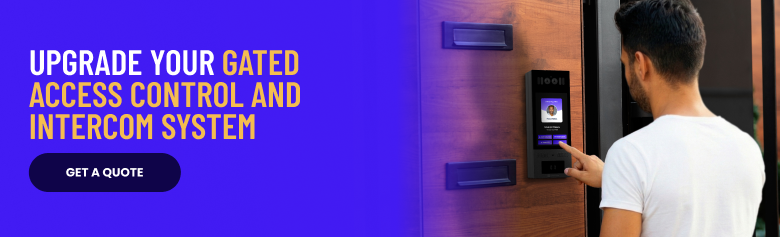 gated access control and intercom system banner