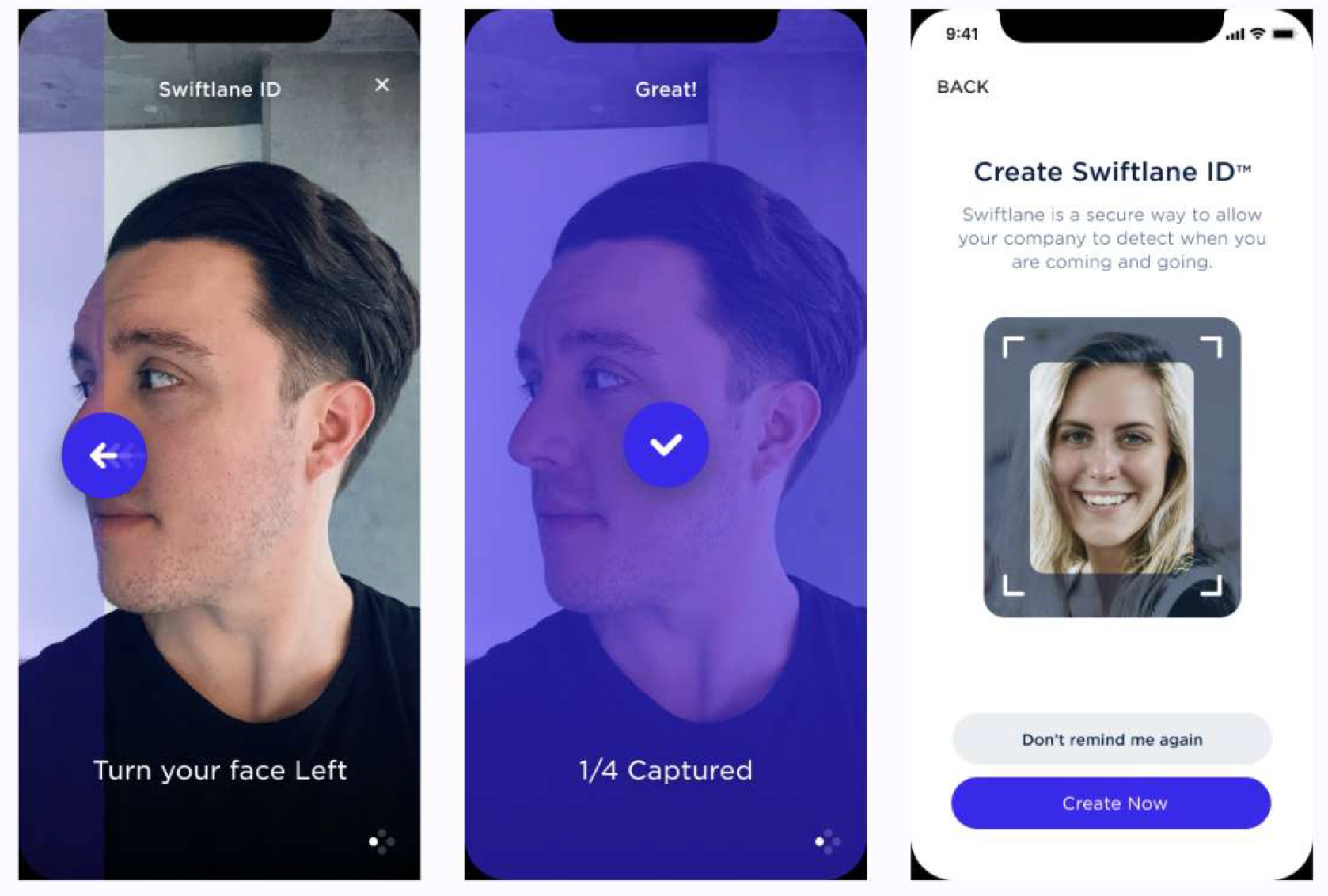 Swiftlane face recognition unlock enrollment