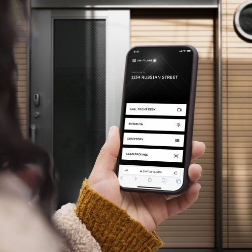 looking at the qr code intercom interface
