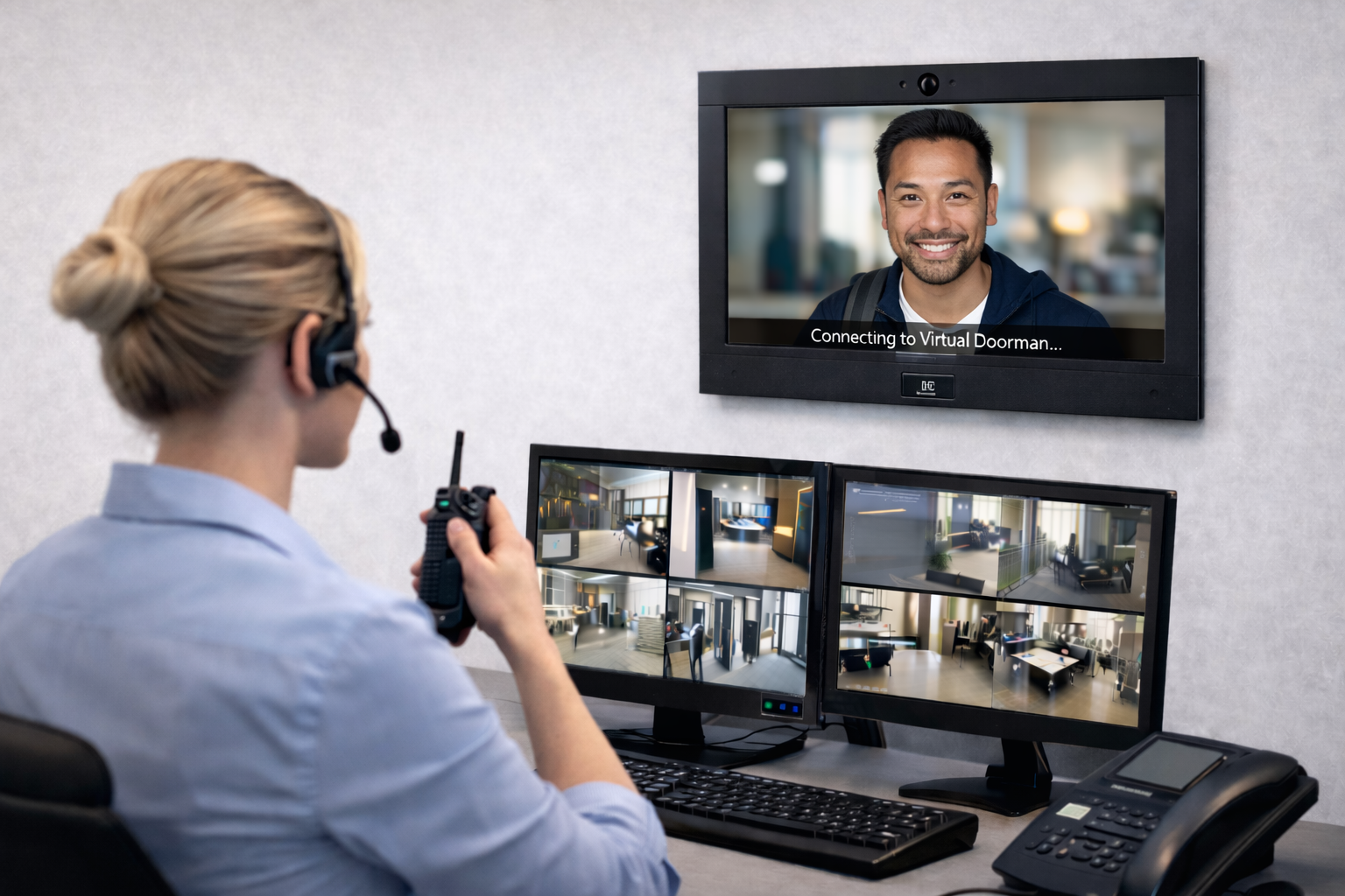 visitor using virtual doorman
