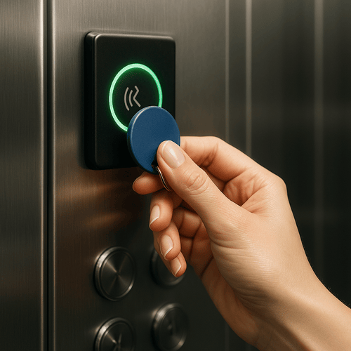 Key fob used for elevator access control