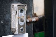 old rusty intercom in need of a replacement