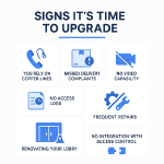 Infographic of signs you need to replace apartment doorbell intercom system