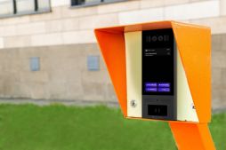 swiftlane gate intercom on a pedestal