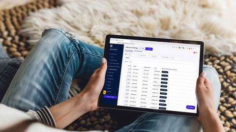 person using swiftlane dashboard through ipad
