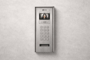 mircom intercom on blank wall