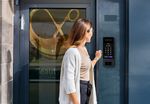 woman using salon suite access control