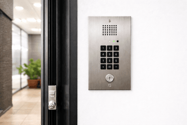 audio only intercom on apartment wall