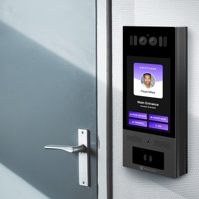 intercom system mounted on a concrete wall