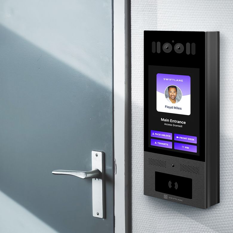 intercom system mounted on a concrete wall