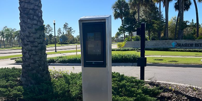 mydoorview intercom mounted on a pedestal