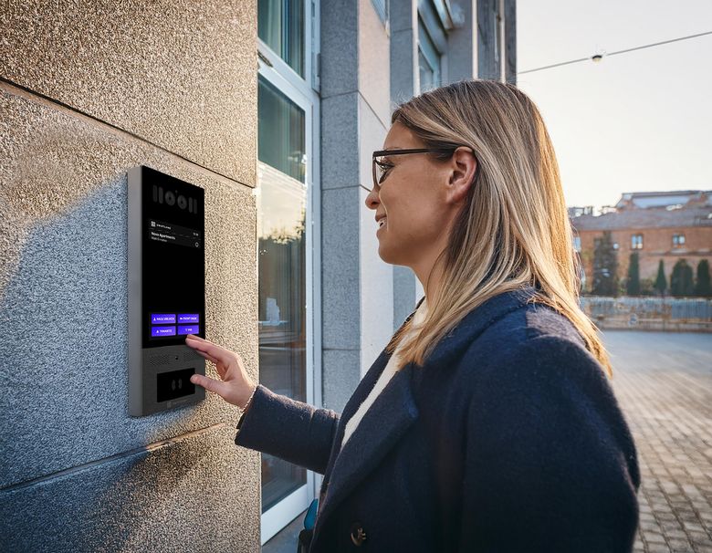 swiftlane intercom outside a building