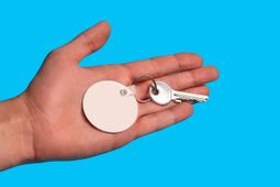 person holding a key fob