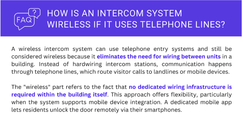 FAQ on wireless intercoms