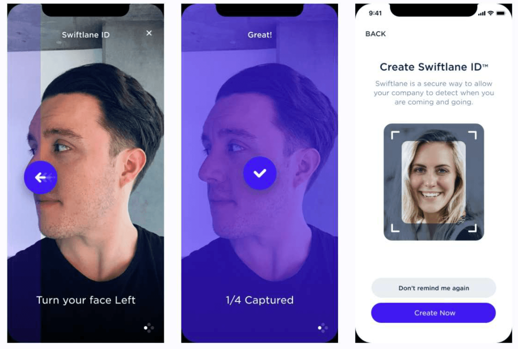 Swiftlane face recognition unlock enrollment