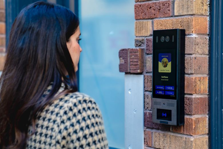 visitor using a smart intercom